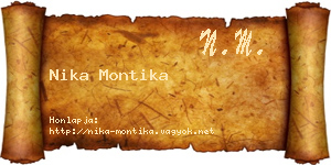 Nika Montika névjegykártya